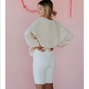 White workout cheetah biker shorts